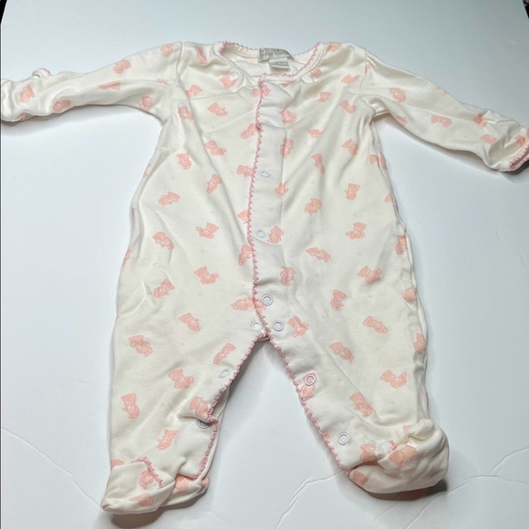 Kissy Kissy Pink teddy and cream Footie 0-3m a33 - Picture 1 of 3